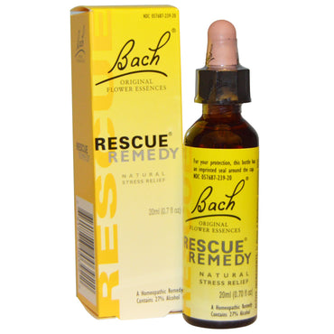 Bach, Originale Flower Essences, Rescue Remedy, Natural Stress Relief, 0,7 fl oz (20 ml)
