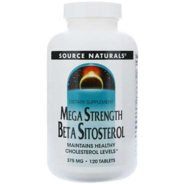 Source Naturals, メガストレングス ベータ シトステロール、375 mg、120 錠
