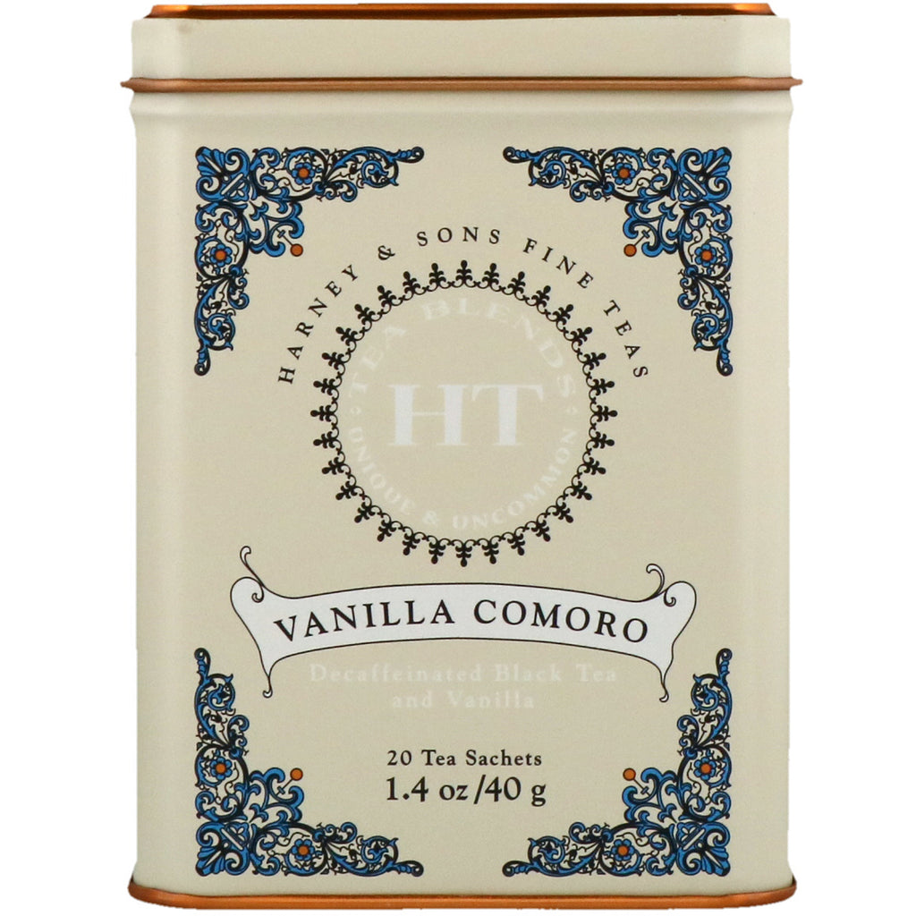 Harney & Sons, Vanilla Comoro Tea, 20 teposer, 1,4 oz (40 g)