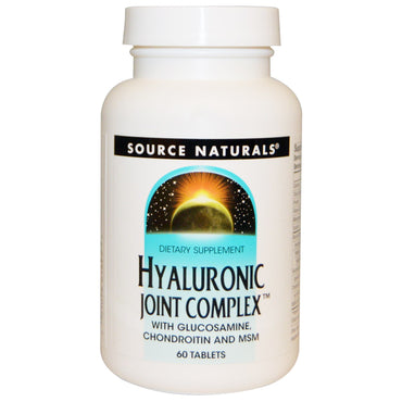 Source naturals, complexo hialurônico para articulações, 60 comprimidos