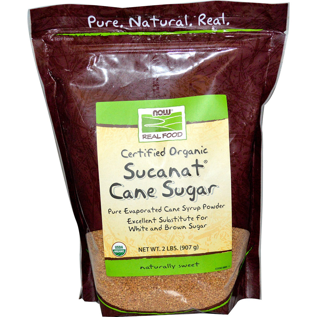 Now Foods, Real Food, Certified, น้ำตาลอ้อย Sucanat, 2 lbs (907 g)
