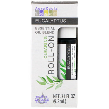 Aura Cacia, Essential Oil Blend, Clearing Roll-On, Eucalyptus, .31 fl oz (9.2 ml)