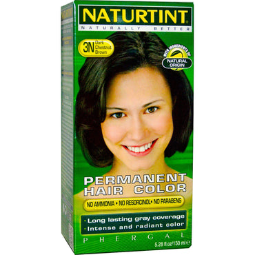 Naturtint, permanente haarkleur, 3N donker kastanjebruin, 5.28 fl oz (150 ml)