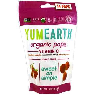 YumEarth, , Vitamin C Pops, 14 Pops, 3 oz (85 g) hver