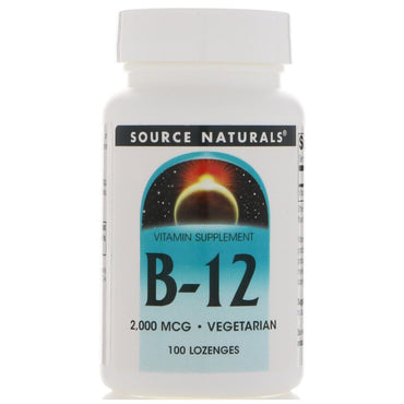 Source Naturals, B-12, 2000 mcg, 100 pastillas