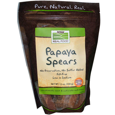 Now Foods, Real Food, Papaye Spears, 12 oz (340 g)