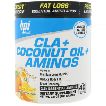BPI Sports, CLA + ulei de cocos + aminoacizi, Orange Freeze, 9,8 oz (280 g)