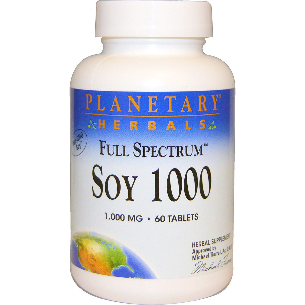 Planetary Herbals, Soja de espectro completo 1000, 1000 mg, 60 tabletas