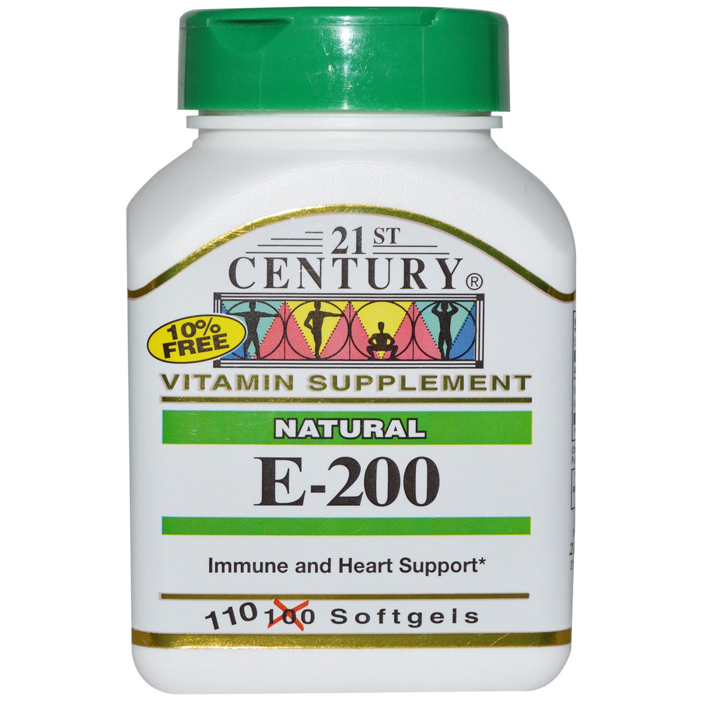 21st Century, E-200, Natural, 110 cápsulas blandas
