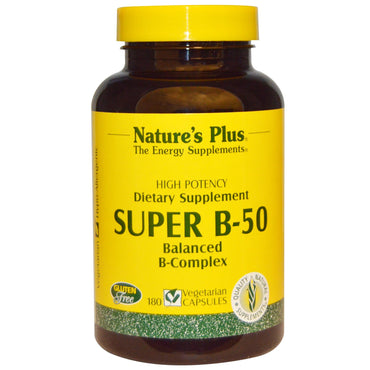 Nature's Plus, Super B-50, 180 Cápsulas Vegetais