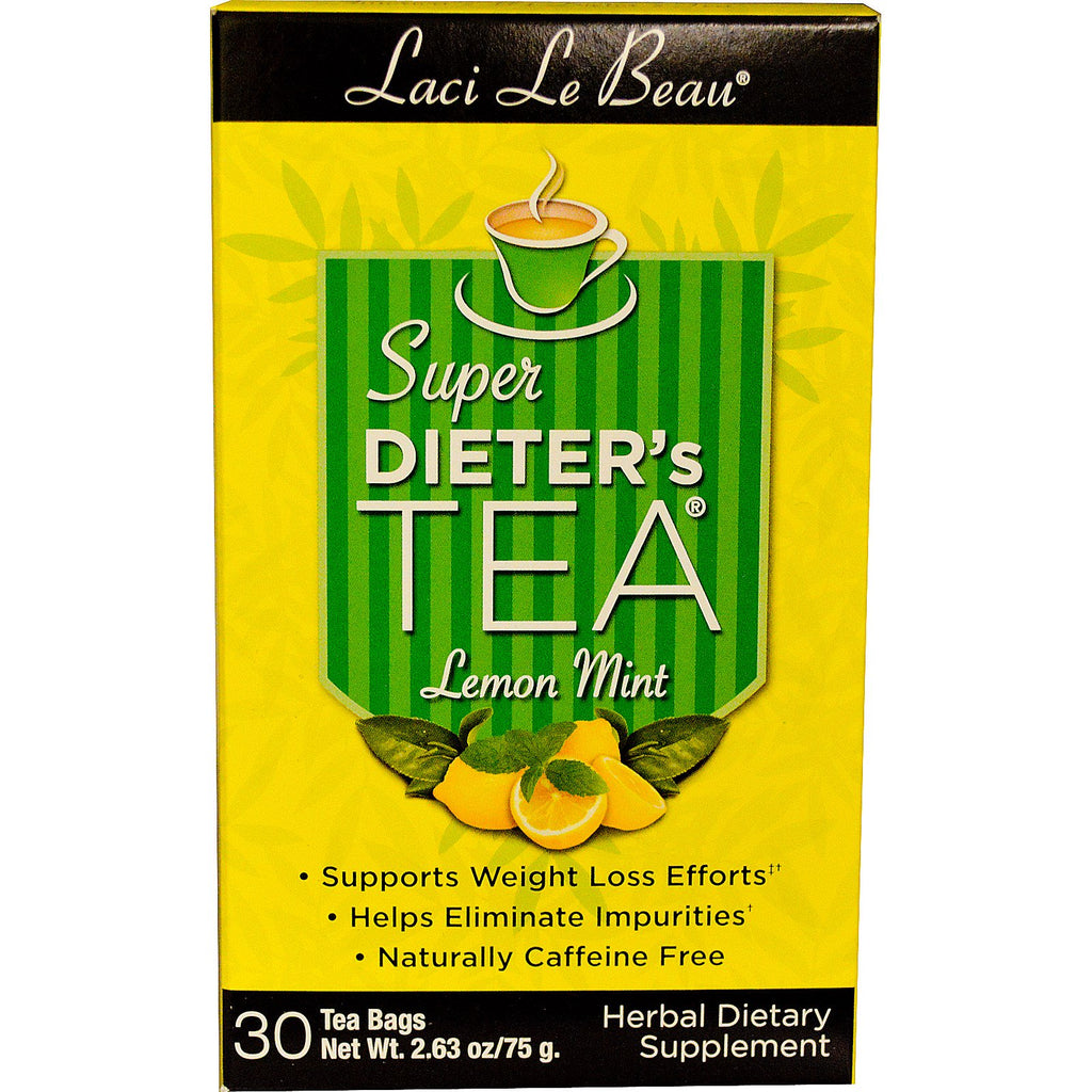 Natrol, Laci Le Beau, Té para personas que hacen dieta, limón y menta, 30 bolsitas de té, 2,63 oz (75 g)