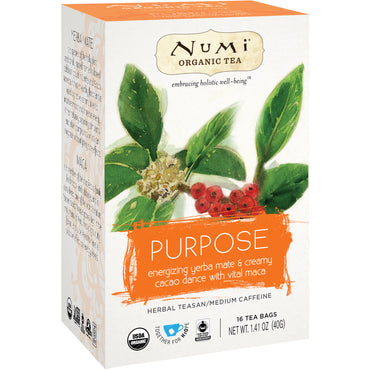 Numi Tea, Té, Teasan de hierbas, Propósito, 16 bolsitas de té, 1,41 oz (40 g)