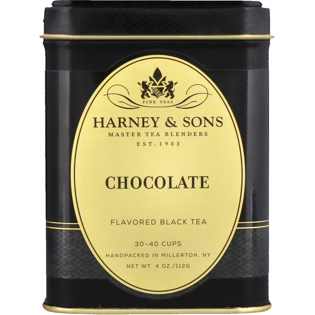 Harney & Sons, smaksatt svart te, sjokolade, 4 oz