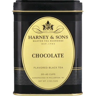 Harney & Sons, Chá Preto Aromatizado, Chocolate, 4 onças