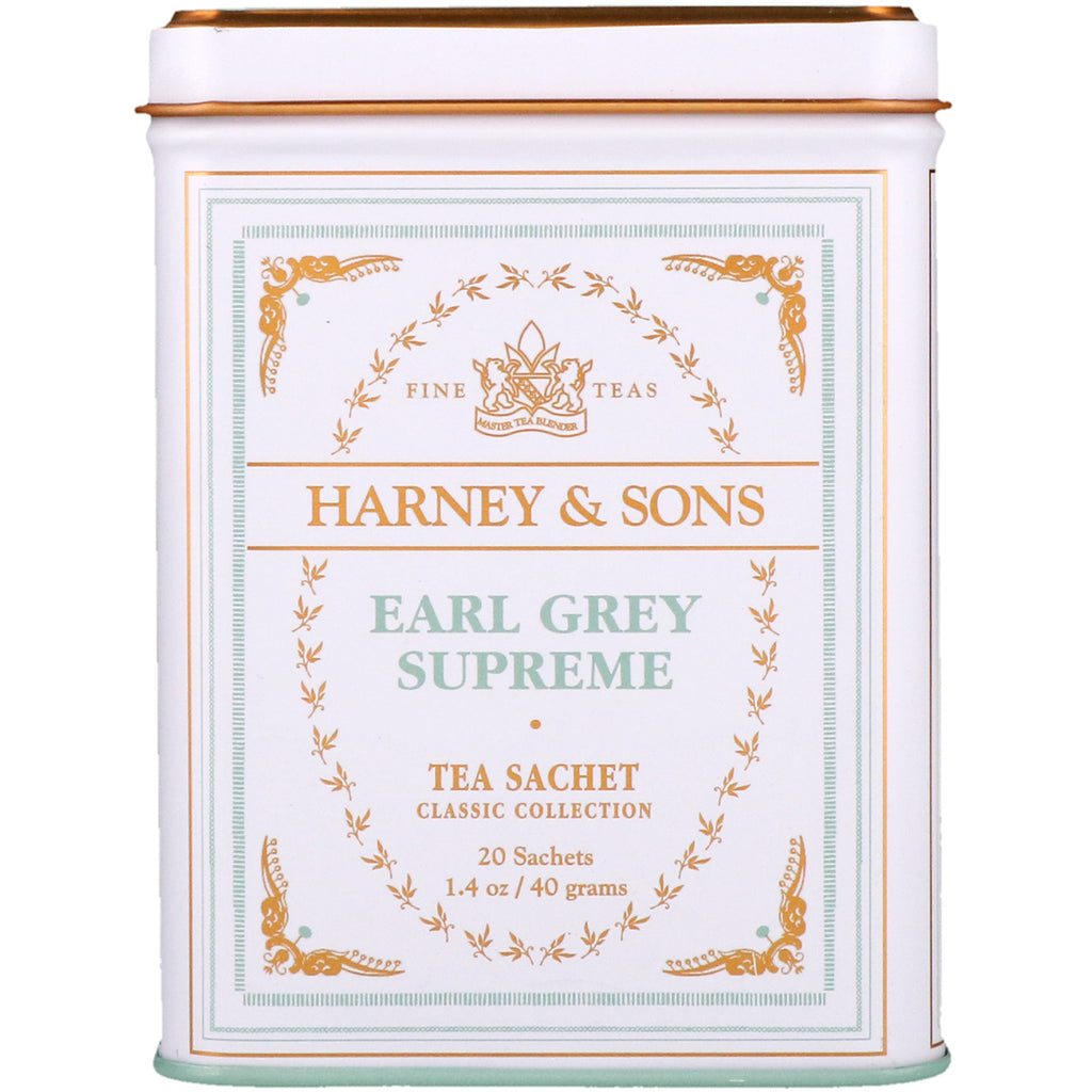 Harney &amp; Sons, Earl Grey Supremo, 20 sobres, 40 g (1,4 oz)