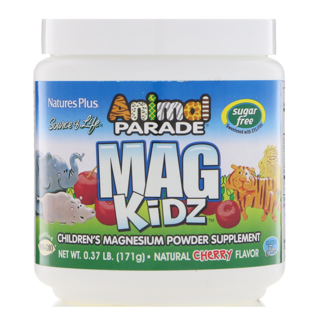 Nature's Plus, Animal Parade, Mag Kidz, magnésium pour enfants, arôme naturel de cerise, 0,37 lb (171 g)