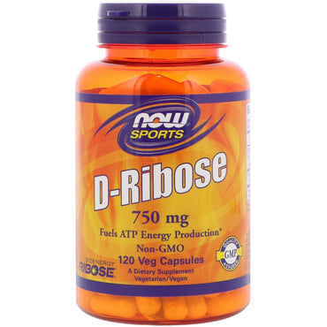 Now Foods, Sports, D-Ribose, 750 mg, 120 Veg Capsules