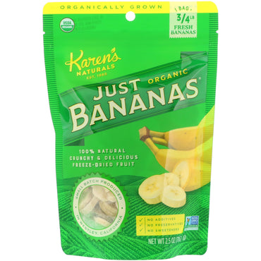 Karen's Naturals, Juste des bananes, 2,5 oz (70 g)