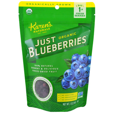 Karen's Naturals,  Just Blueberries, Freeze-Dried Fruit, 2 oz (56 g)