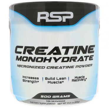RSP Nutrition, Creatine Monohydrate, Micronized Creatine Powder, 17.6 oz (500 g)