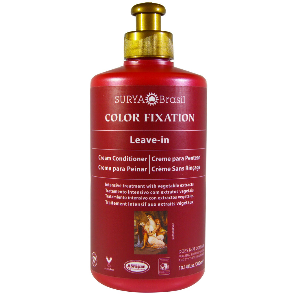 Surya Henna, farvefiksering, Leave-In Cream Conditioner, 10,14 fl oz (300 ml)