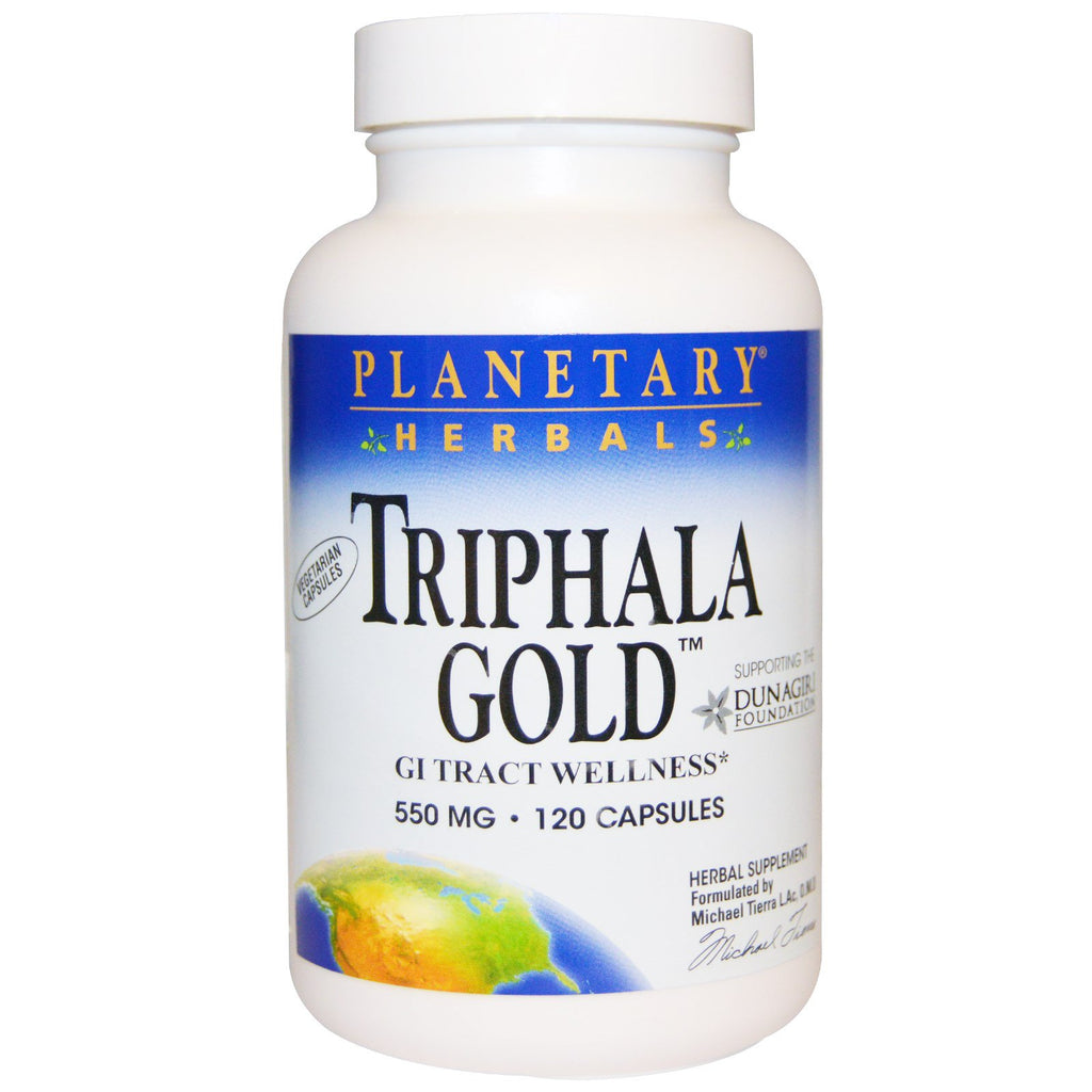 Planetaire kruiden, Triphala Gold, maagdarmkanaal-wellness, 550 mg, 120 capsules