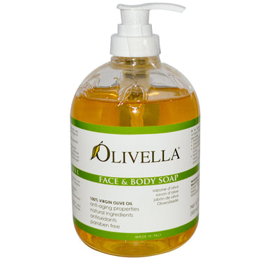 Olivella, ansigts- og kropssæbe, 16,9 fl oz (500 ml)