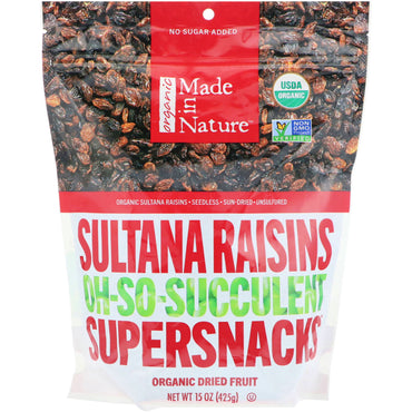 Made in Nature, Pasas Sultana, Supersnacks tan suculentos, 15 oz (425 g)