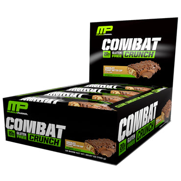MusclePharm Combat Crunch Bar Ciocolată cu unt de arahide 12 batoane 63 g fiecare