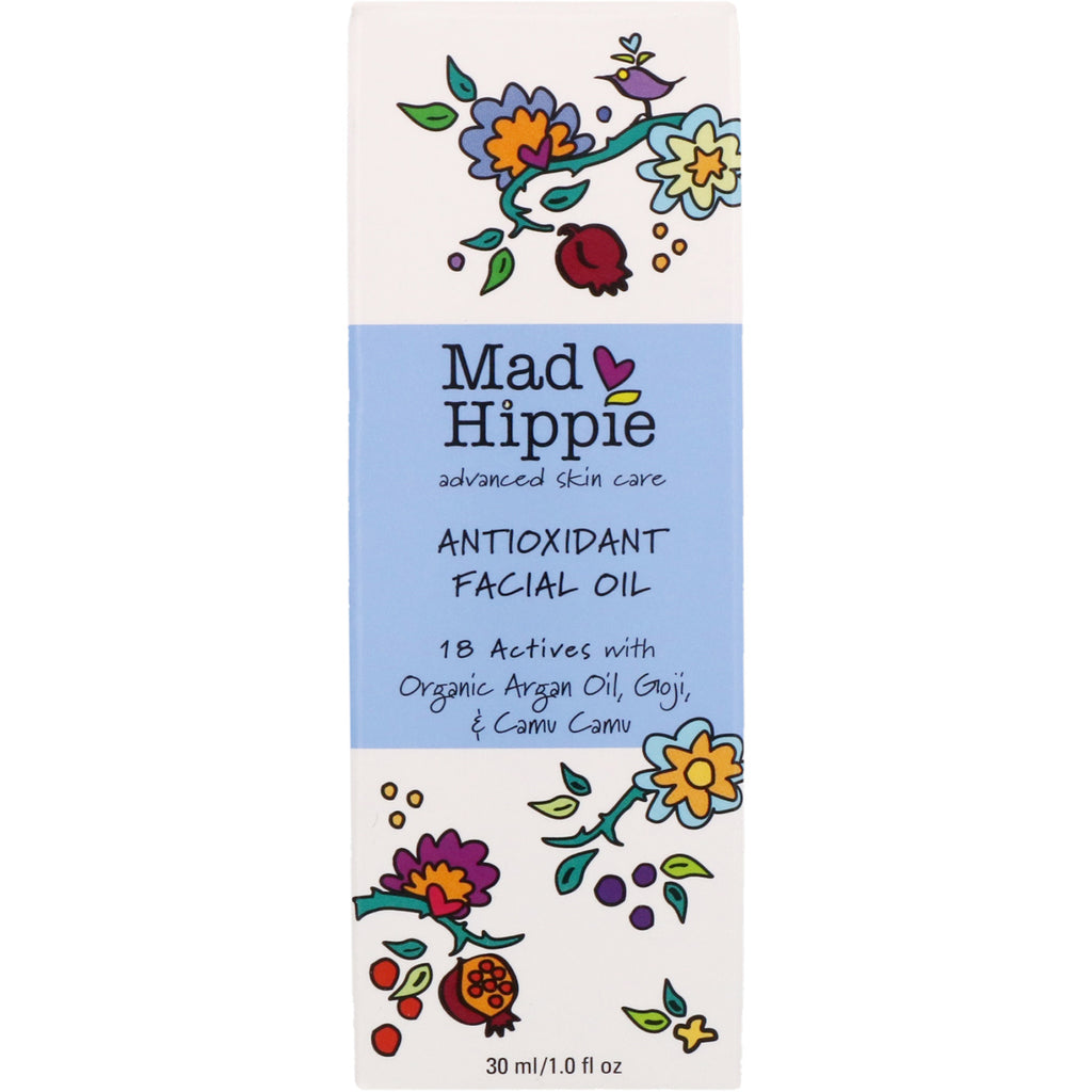 Mad Hippie hudpleieprodukter, antioksidant ansiktsolje, 1,0 fl oz (30 ml)