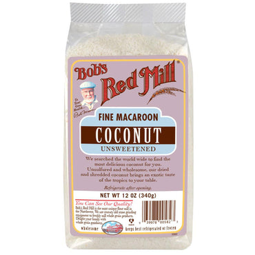 Bob's Red Mill, fin makron kokosnøtt, usøtet, 12 oz (340 g)