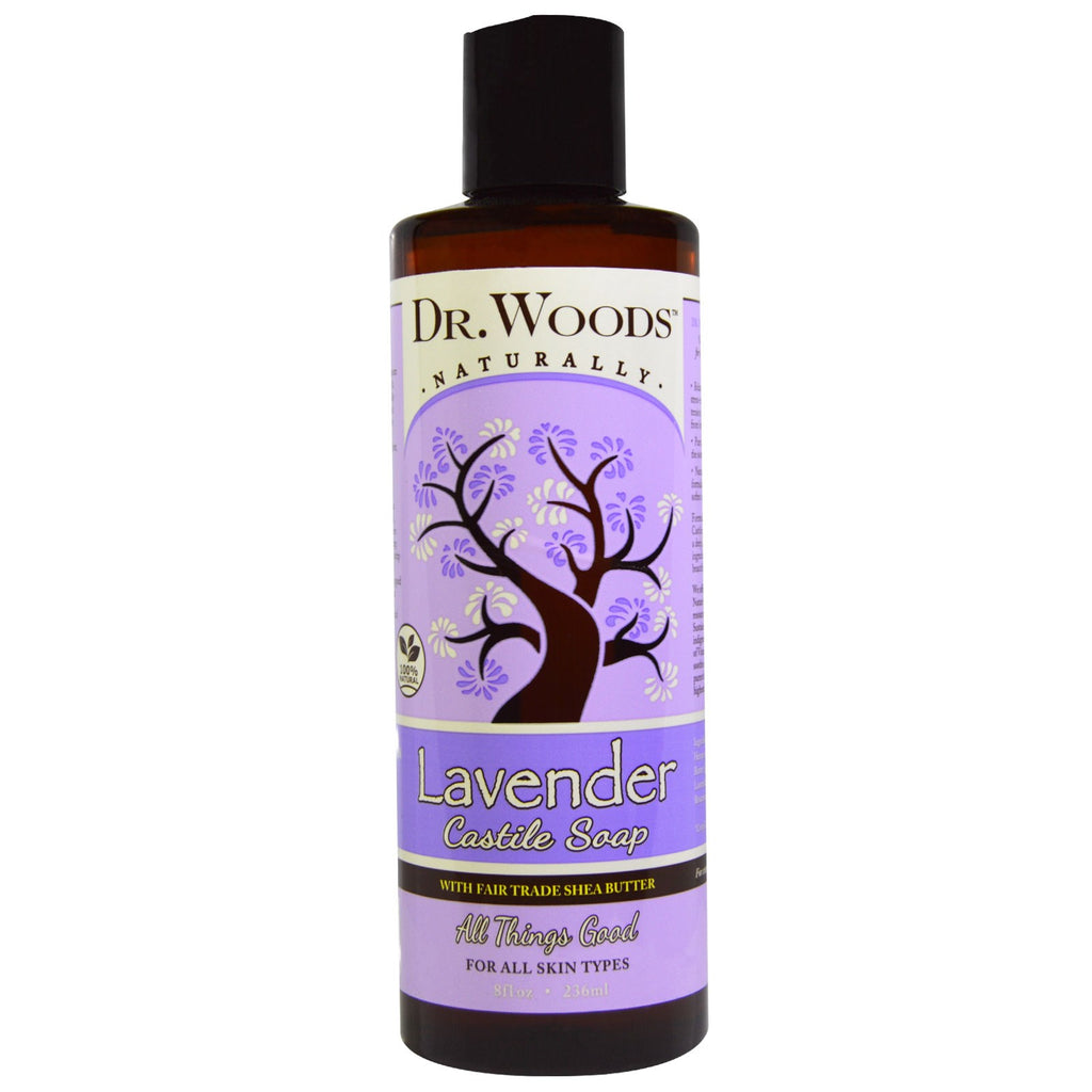 Dr. Woods, Lavendel Castiliaanse zeep met Fair Trade Shea Butter, 8 fl oz (236 ml)