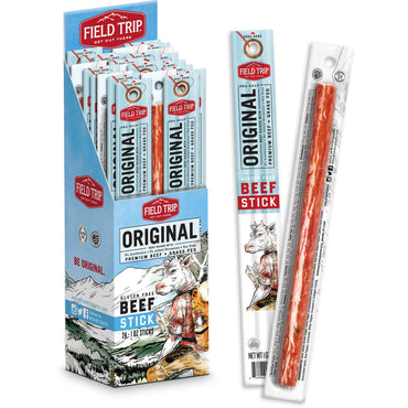 Field Trip Jerky, bâtonnet de viande, bœuf original, 24 bâtonnets, 1 oz (28 g) chacun