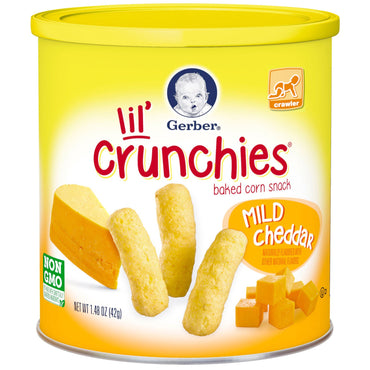 Gerber Lil' Crunchies Crawler Mild Cheddar 1.48 ออนซ์ (42 กรัม)