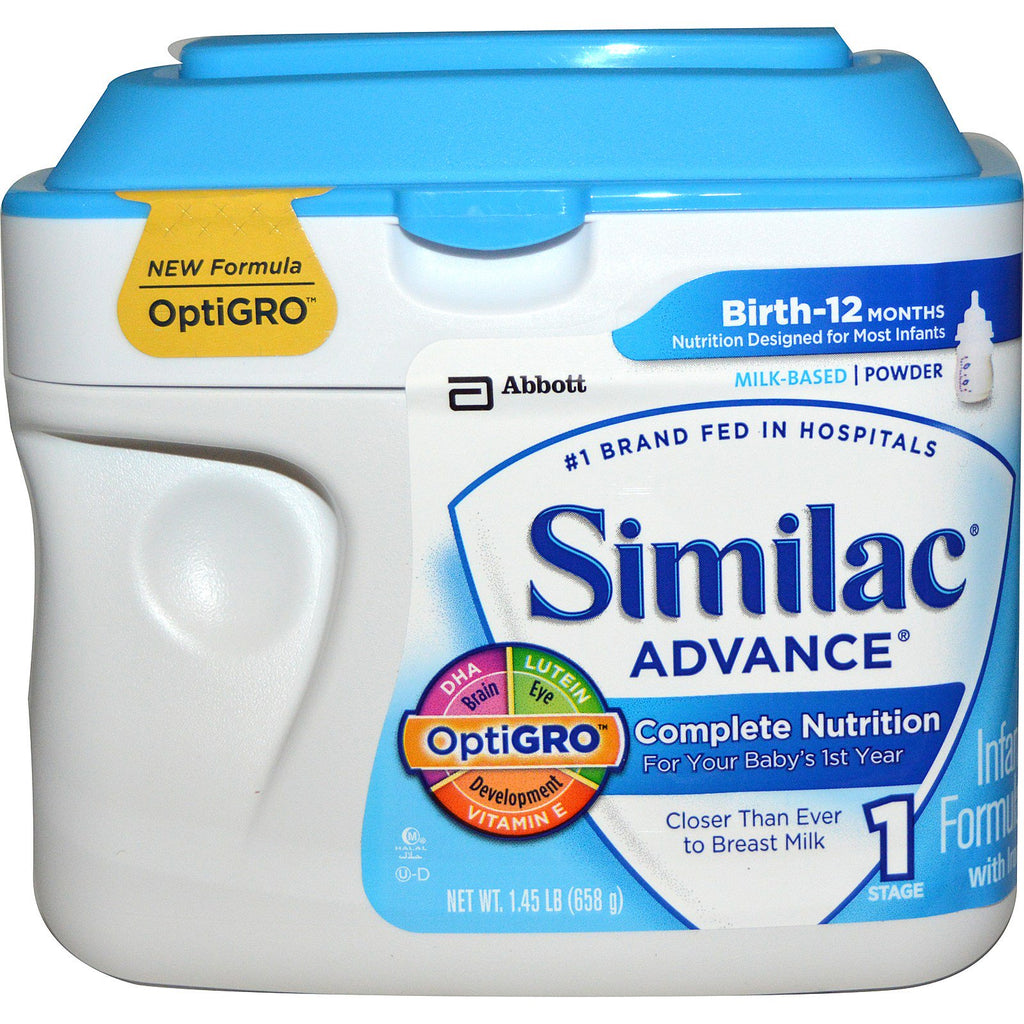 Similac, Advance, fórmula infantil con hierro, etapa 1, 658 g (1,45 lb)