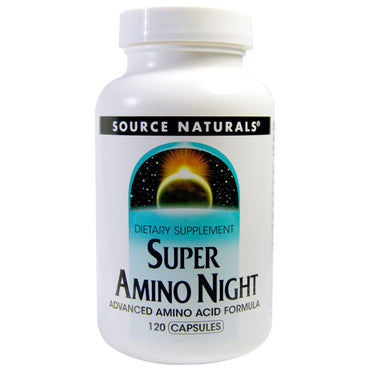 Source naturals, noite super amino, 120 cápsulas