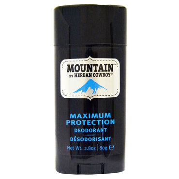 Herban Cowboy, Desodorante de máxima protección, Montaña, 80 g (2,8 oz)
