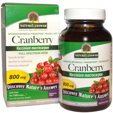 Nature's Answer, Canneberge, 800 mg, 90 capsules végétariennes