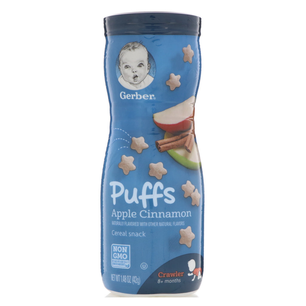 Gerber Puffs Cereal Snack Crawler 8+ Months Apple Cinnamon 1.48 oz (42 g)
