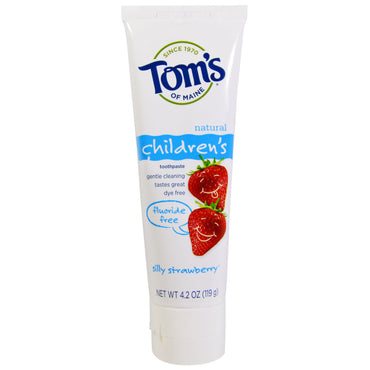 Tom's of Maine, pasta de dientes para niños, sin flúor, fresa tonta, 4,2 oz (119 g)