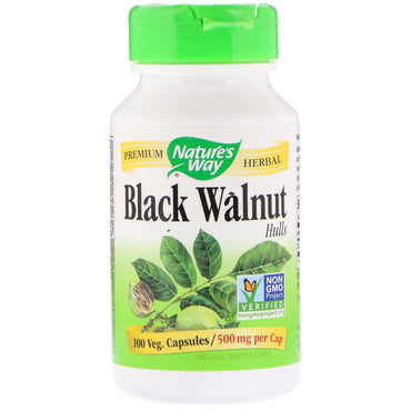 Nature's Way, Nuez negra, Cáscaras, 500 mg, 100 cápsulas vegetarianas