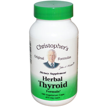 Christopher's Original Formulas, Formule thyroïdienne à base de plantes, 475 mg, 100 gélules végétariennes