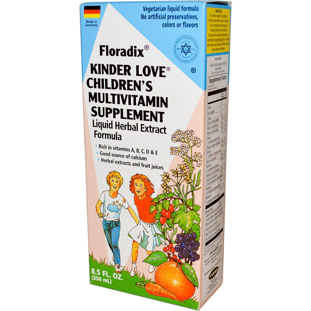 Flora, Floradix, Kinder Love, suplemento multivitamínico para niños, 8,5 fl oz (250 ml)