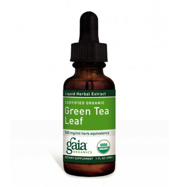 Gaia Herbs, أوراق الشاي الأخضر المعتمدة، 1 أونصة سائلة (30 مل)