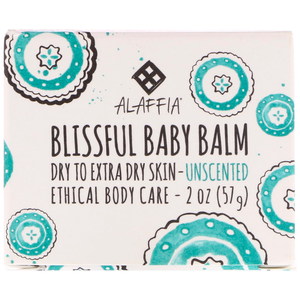 अलाफिया, ब्लिसफुल बेबी बाम, सूखी से अतिरिक्त सूखी त्वचा, बिना सुगंध वाला, 2 आउंस (57 ग्राम)