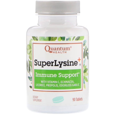 Saúde quântica, super lisina +, suporte imunológico, 90 comprimidos