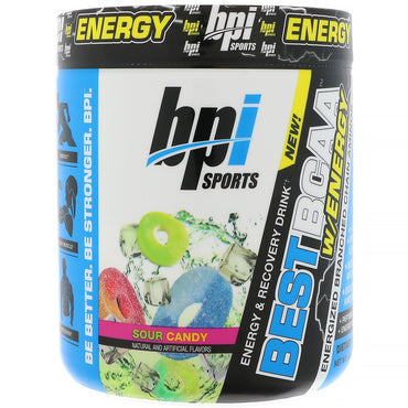 BPI Sports, Meilleur BCAA avec énergie, Bonbon aigre, 8,8 oz (250 g)