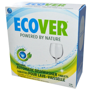Ecover, tablete pentru mașina de spălat vase automată naturală, parfum de citrice, 25 de tablete, 17,6 oz (0,5 kg)
