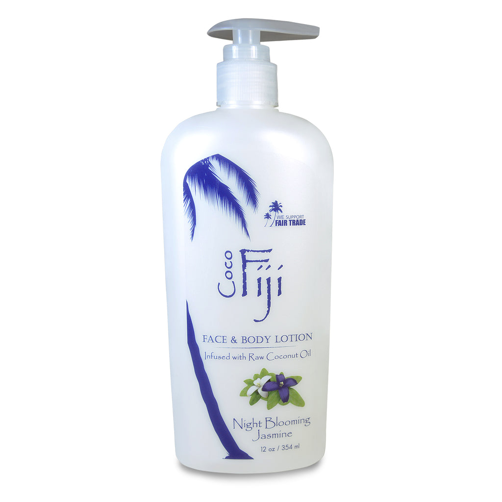 Fiji, Face and Body Lotion with  Coconut Oil, Night Blooming Jasmine, 12 oz (354 ml)