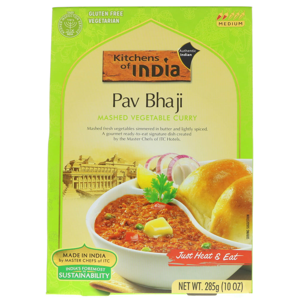Kitchens of India, Pav Bhaji, Curry de Purê de Vegetais, Médio, 285 g (10 oz)